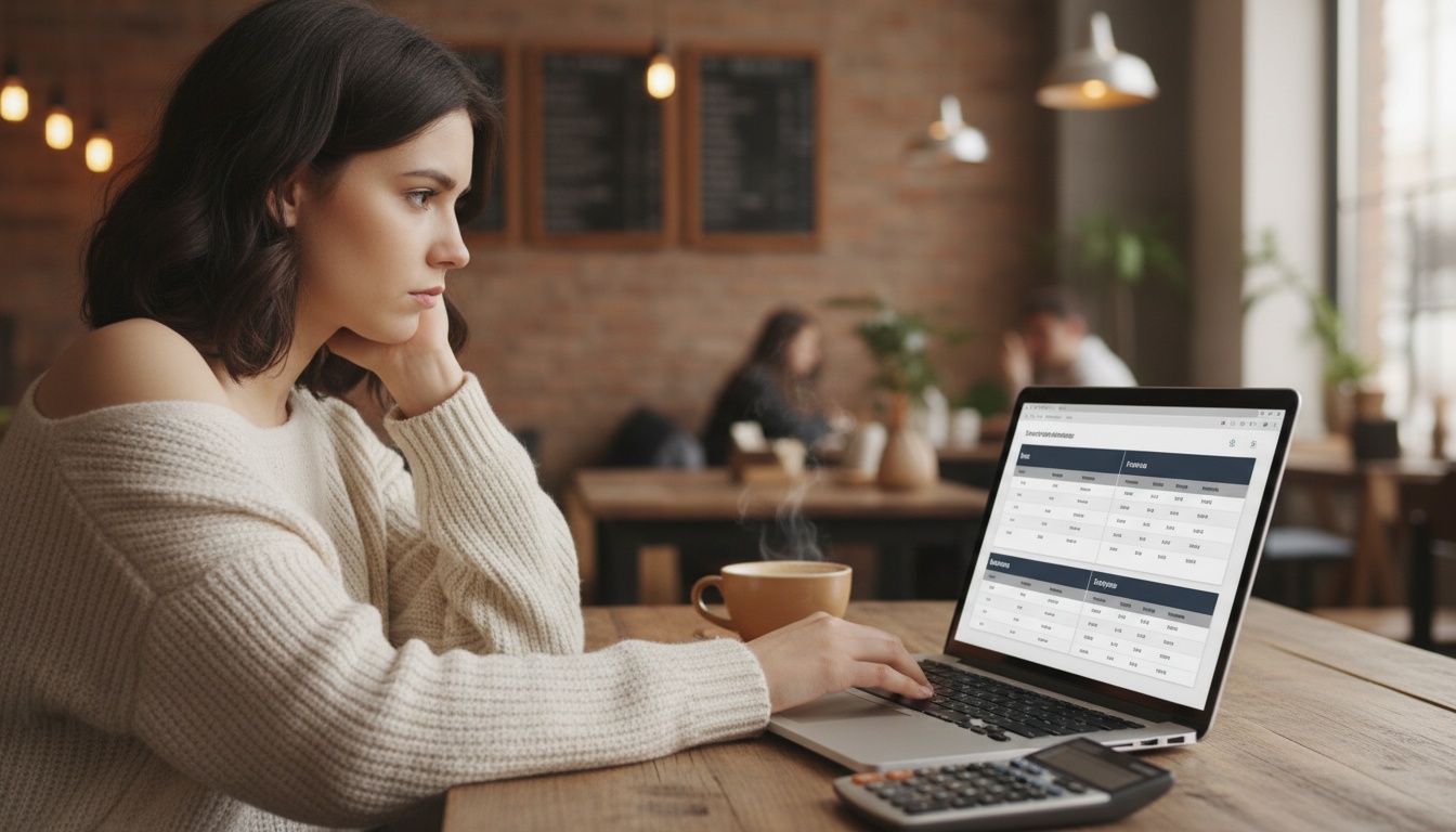 Zoe comparing automation pricing plans on laptop screen